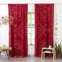 Popular Handicrafts Indian Hippie Mandala Bohemian Beautiful Paisely Window Drapery Curtain Bedroom Living Room Balcony Valance Panels Maroon Gold (38"W x 83"L (Pack of 2))