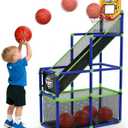EagleStone Kids Indoor Basketball Hoop, 4 Balls Mini Basketball Toy for Toddlers, with Electronic Scoreboard Over The Door Room Wall Basketball Hoop Goal Boys Girls Gift for Age 3 4 5 6 7 8 9 10