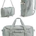 BAGSMART 4-IN-1 Duffle Bag for Travel, 40L Travel Bag Gym Duffle, TSA Carry on Backpack with Shoes Compartment & Wet Pocket, Water-resistant Workout Duffel, Grey