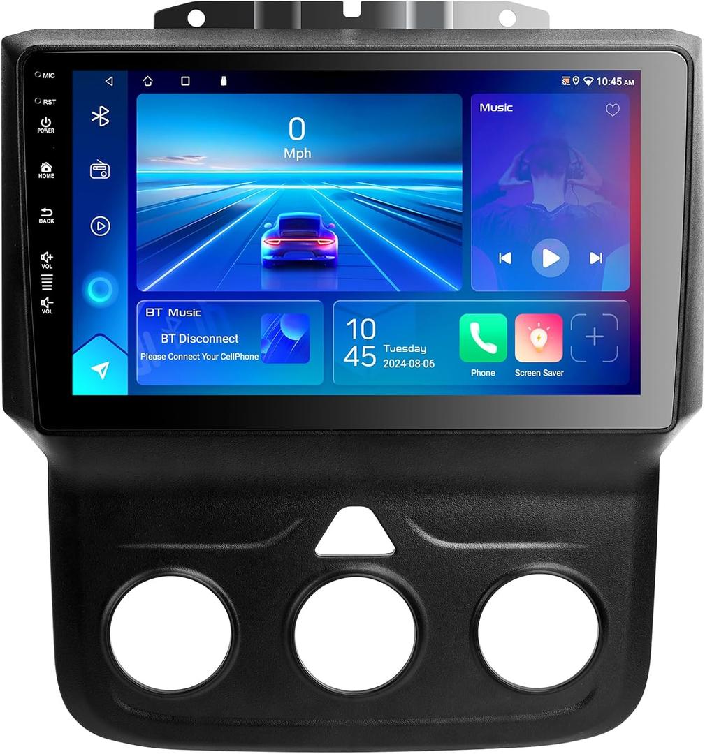 Car Radio Stereo for Dodge RAM 1500 2500 3500 2013-2018, Android 13/IPS Touch Screen/Wireless Carplay/Android Auto/Bluetooth/GPS Navigation/WiFi/5G/HD Back-up Camera/SWC/FM (2+64)