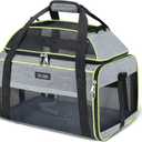 Lekereise Top-Expandable Pet Carrier 17x11x9.5 Inch Alaska Hawaiian Airline Approved Soft Sided Underseat to 12lbs Travel Carriers for Small Cats and Dogs with Locking Safety Zippers Anti-Scratch Mesh (Gray)