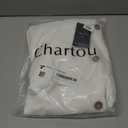 CHARTOU Women's Summer Linen Elastic Back Buttoned Swing Midi A Line Skirt (White, XL)