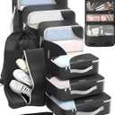 ALL INCLUDED 10 Set Durable Packing Cubes for Suitcases,OlarHike Essentials for Travel,UPGRADED Anti-Tear Stitching, NEW Improved Luggage Packing Organizers for Travel Accessories (Black)