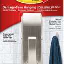 3M Large Satin Nickel Metal Bath Hook