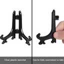 Patelai 48 Pieces Mini Easel Stands Plastic Plate Stand Holder Display Picture Easel for Display Picture Frame Collectibles Desktop Weddings Party Home Decoration(4 Inch,Black)