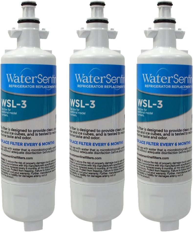 WaterSentinel WSL-3 Refrigerator Replacement Filter: Fits LG LT700P Filterss (3-Pack) , Blue