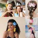 10 Pcs Bohemian Flowers Hair Clip, Multicolored Women Big Chiffon Orchid Flower Hairpin Hawaiian Alligator Clips for Bridal Wedding Accessory Beach Party Wedding,Hair Barrette Accessories