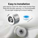 EVIL ENERGY 1/8" NPT Plugs Aluminum Socket Allen Head Silver, Pack of 2