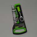 OTLOOMTBT 15pcs 1/4 Inch Drive Ratchet Socket Wrench Set, with Metric 4-14mm and Front and Rear Quick Released Ratchet Handle and Extension Bar Universal Joint Hand Drill Adapter, Portable Organizer