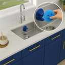 2 x NESTINDECOR Sponge Holder For Daddy Smiley Sponges,Sponge Caddy with Suction Cups,Sink Sponge Holder FOR Daddy and Mommy,Kitchen Sink Organizer,Navy Blue