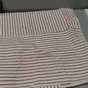 YCOLL Christmas Pillow Covers 22x22, Modern Accent Lumbar Throw Pillow Covers Set of 2, Red and Beige Striped Patchwork Linen Decorative Pillows Cushion Covers Christmas Decorations