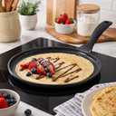 Alva Ceramic Nonstick Crepe Pan, 11 Inch Flat Griddle Pan for Crepes, Pancakes, Eggs & Tortillas, PFAS-Free Aluminum Frying Pan, Induction Compatible, Black