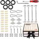 Shade Sail Hardware Kit, 304 Stainless Steel Sun Sail Installation Kit for Outdoor Garden Canopy Sails, Triangle Rectangle Triangle Sun Sail, 73pcs