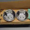 Vantic Elevated Dog Bowls, Adjustable Raised Dog Bowl Stand for Small Puppy and Cats, Sturdy Bamboo Pet Food Feeder with 2 Stainless Steel Dishes, Natural