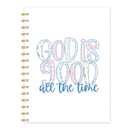 OTKBD Coquette Preppy Christian Notebook, God Is Good All the Time Bible Scripture Journal, Religious Prayer Journal for Women, Church Notes Notebook, Girly Office Supplies, 5.5x8.3 Inch