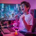 Flamingo Neon Sign - Pink LED Neon Lights USB/Battery Powered Room Decor for Bedroom, Party, Bar, Birthday Gifts for Women and Girls