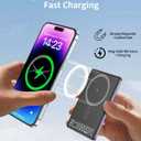 ZBF Wireless Portable Charger,5000mAh Slim Magnetic Power Bank Phone Charger with USB-C Cable, PD 20W Fast Charging Mag-Safe Battery Pack Travel Charger for Phone 17 16 15 14 13 Pro Max(Purple)