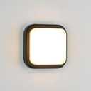 LANFU LED Modern Square Outdoor Wall Sconce Light 3000K Outside Light for House Patio, Black Warm White, IP64 Waterproof Exterior Wall7inch