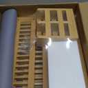 Greenual Bamboo Dish Drying Rack with Utensil Holder, 3 Tier Collapsible Dish Rack, Wooden Dish Racks for Kitchen Counter, Large Folding Drying Holder with Absorbent Dish Drying Mat (Natural)