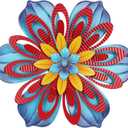 YEAHOME Metal Flower Wall Decor, 11 inch Wall Art Decorations Rustic Home Decor Aesthetic for Bathroom, Bedroom, Living Room, Office, Boho Art, Indoor Outdoor Decorations Patio Garden Decor(Blue)