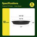 Maygrove 6 Pack Plant Saucer, 8 10 12 inch Plant Saucers for Indoor, Heavy Duty Plastic Plant Trays for pots, Grow Bags, Bird Baths, Flower Drip Trays for Indoor and Outdoor Uses (10", Black)