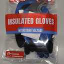 Electrician Gloves 1000V High Voltage,ASTM D120 Certified & Double Insulated Electrical Gloves,Rubber Safety Work Gloves (Blue,Large)