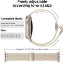 Braided Stretchy Band Compatible with Apple Watch Bands 38mm 40mm 41mm 42mm 44mm 45mm 46mm 49mm Women Men, Soft Nylon Solo Loop Magnetic Sport Strap for iWatch Series 11 10 9 8 7 6 5 4 3 2 1 SE Ultra