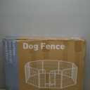 Dog Playpen 32 Inch 8 Panels, Heavy Duty Metal Pet Playpen Indoor Outdoor for Camping, Yard, RV, Garden Fence, Privacy Patio, Black