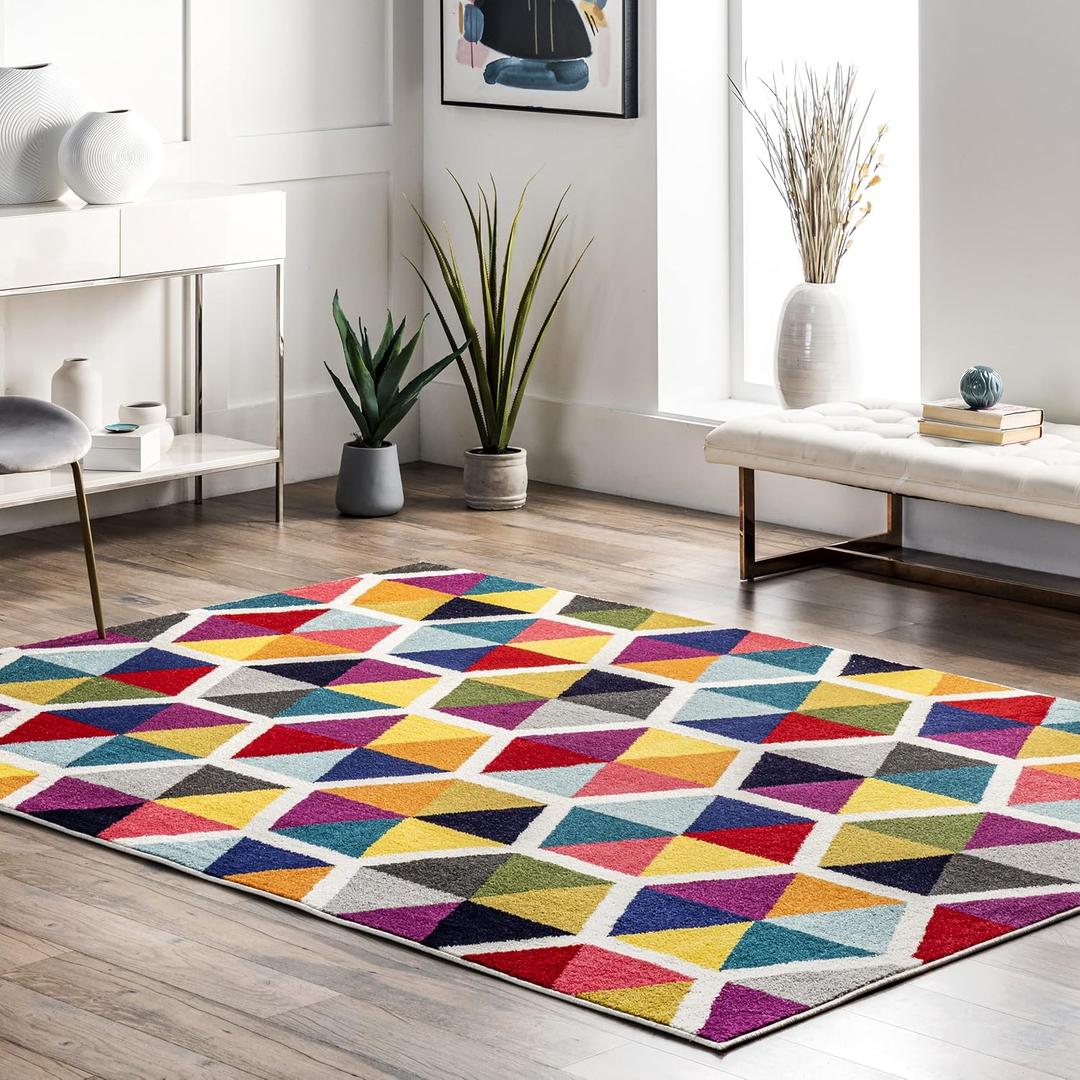 nuLOOM Maris Colorful Geometric Tiles Area Rug, 5x8, Multi 