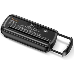 Bonsaii Paper Shredder for Home Use, 6 Sheet Strip Cut Small Paper Shredder Without Basket for Home Office, Portable Shredder Extendable Arm Design with Overheat Protection (S123-B)