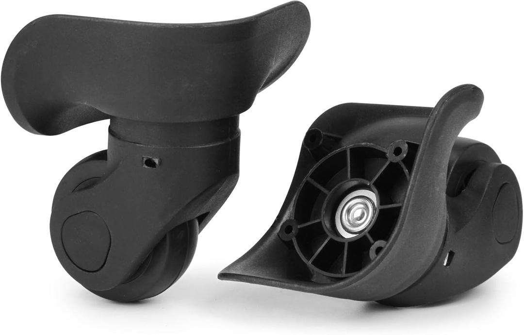 2-Pcs Luggage Wheel Replacement, Suitcase Black Travel Wheels Kit DIY Repair, Spinner Casters Sturdy Plastic 360 Degree Rotation