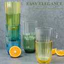 Acrylic Clear Highball Plastic Cups | Plastic Reusable Tumblers 15oz & 20oz (Set of 8) | Stackable | BPA-free Tumblers | Shatterproof | Top-rack Dishwasher Safe