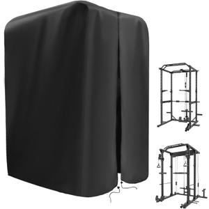 Gym Rack Cover with Waterproof Zipper, Protective Cover for Squat Rack/Weight Lifting Rack/Home Gym Workout Equipment-Indoor or Outdoor (64" x 68" x 82.5")