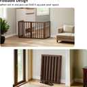 Dog Gate for Doorways 32" Tall Freestanding Dog Gate for Stair Foldable Pet Gate for Dogs Indoor (Brown,4 Panel)