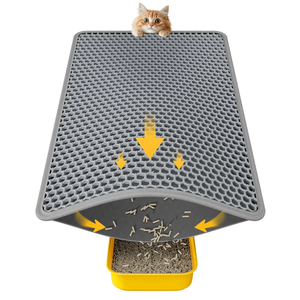 FURWEY Cat Litter Mat Double Layer
Waterproof Urine Proof Trapping Mat 1 Pack (Gray, 45x27 Inch)