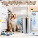 Maxdot 45 Lbs Stainless Steel Food Storage Container for Dog with Airtight Bamboo Lid Spoon & Wooden Claw Handle, Large Metal Pet Food Bin to Keep Fresh Easy Clean & Use for Dog Multiple Pet