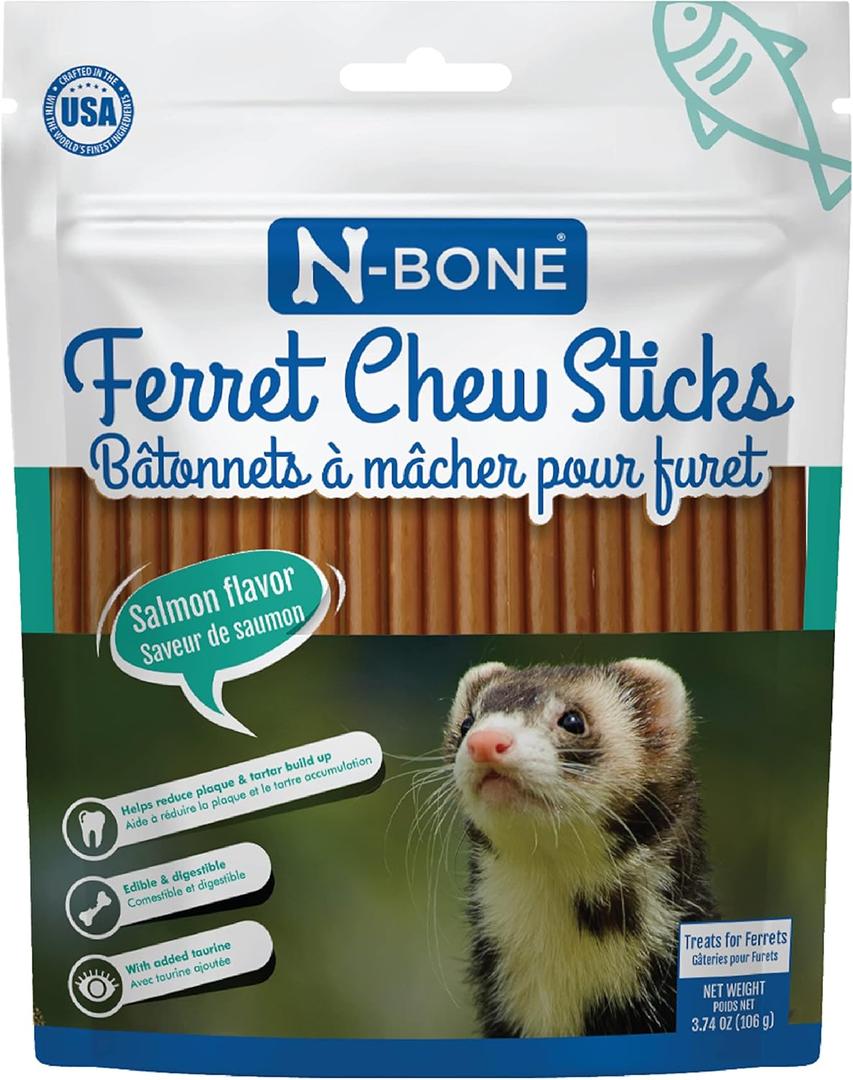 N-Bone Ferret Chew Sticks Salmon Flavor, 3.74-oz Bag (EXP 07/22/27)