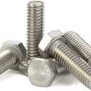 3/8-16 x 1/2"  Hex Head Screw Bolt, Fully Threaded, Stainless Steel 18-8, Plain Finish, Quantity 15