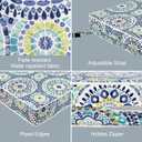 LVTXIII Patio Chair Cushions 19"x19"x3", Water-Repellent Outdoor Seat Cushions for Patio Furniture, Square Chair Pads with Ties for Home Garden Decoration, Set of 2, Delancey Lagoon