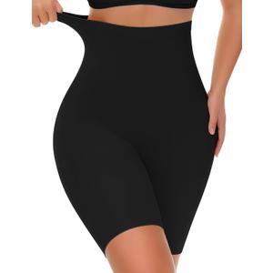 Tummy Control Shapewear, High Waisted Shapewear Shorts for Women, Seamless Comfy Body Shaper Thigh Slimmer Under Dress (Medium, Black)