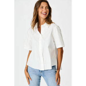 Women's Size M Cooling Material Button Down Short Sleeved White T-Shirt