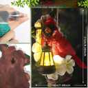 WILLBOND Cardinal Garden Decor with Solar Lantern 8.3 in Tree Cardinal Solar Light for Outside Resin Red Bird Outdoor Garden Statue for Wall Tree Yard Lawn Women Mom Grandmom Mother's Day Gifts