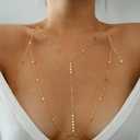 14K Gold Plated Body Chains for Women, Sexy Layered Belly Waist Chain Crossover Bikini Bra Chain, Summer Beach Rhinestone Body Jewelry