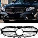 Front Grill Grille for W213 Mercedes Benz W213 E250 E350 E400 2017-2020 Sivler Diamond Front Bumper Grill Direct Fit Replacement ABS Plastic No Modification Required