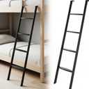 JY PERFORMANCE RV Bunk Bed Ladder, 50 Inch Anti-Slip Bunk Ladder, Heavy Duty 330lbs Max Capacity, Extra Wide Foot Steps, Integrated Hooks for Camper Motorhome Trailer, Black