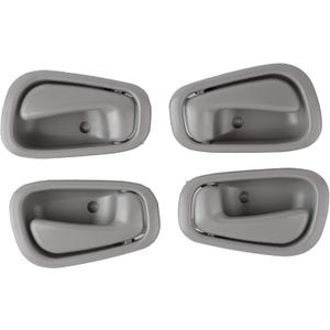 NPAUTO Interior Front Rear Door Handles Driver Passenger Side Pair Replacement for 1998 1999 2000 2001 2002 Toyota Corolla Chevy Prizm Manual Lock, Gray