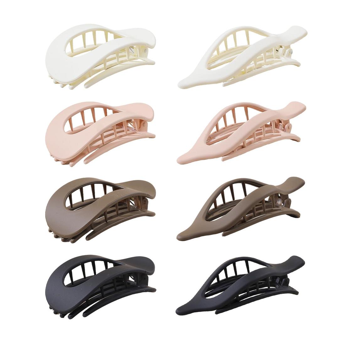 4 x 8 Piece French Flat Hair Clips for Women  Matte No-Slip duckbill Claw Barrettes for Thick & Thin Hair, Side Slide Volume Clips for Girls (Style 2)