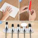 5-Pack Magnetic Cable Clips Cord Organizer - Smoothly Adjustable, Puretor Desk Cable Management Clips. Ideal Wire Holders for Desktop, Nightstand, Wall - Perfect for Home Office, Phone, Car (Grey)