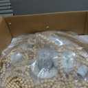 20" Boho Ceiling Fan with Light, Coastal Fandelier Ceiling Fans with Lights and Remote Control,Caged Wood Beaded Flush Mount with 6 Speeds for Living Room Bedroom Nursery (White)