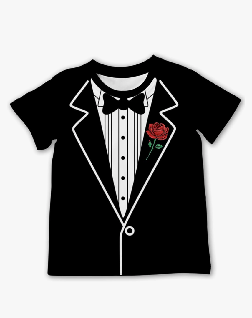 Kid Boys Novelty Print Crew Neck Short Sleeve Costume T-Shirt 6-14Y (XL)